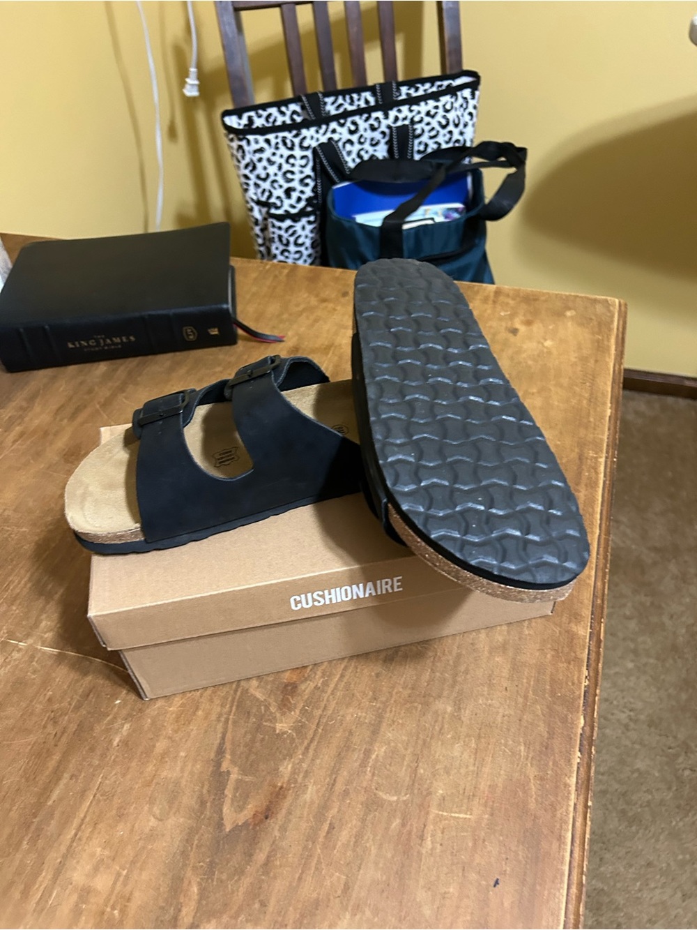 Women's Black Double-Buckle Mule Sandals - Cushioned Footbed